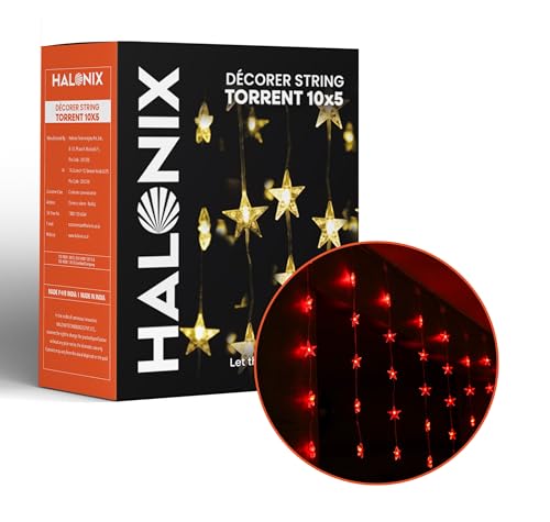 Halonix Decorer Torrent 10 x 5 Bright Led String Light | Diwali Light | Christmas Light | Wedding Light | Festive Lights for Home Decoration (Yellow, 4 Meters, Pack 1)