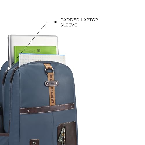 Gear Classic 6 18"/31L Antitheft Large Faux Leather Water Resistant Laptop backpack/Laptop backpack/Casual Backpack/Daypack/Travel Backpack/College Bag For Men/Women(Teal-Brown) - Image 6