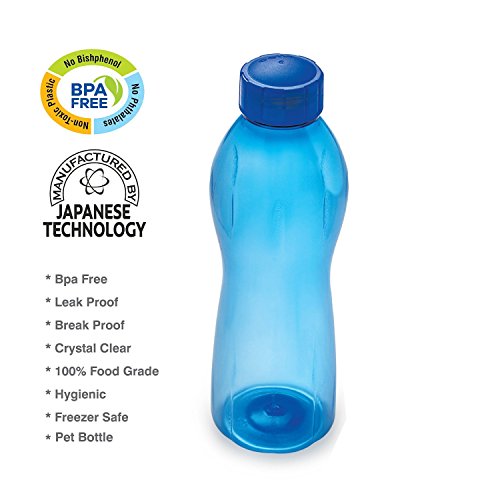 Cello Maxis PET Bottle Set, 1 Litre, Set of 6, Blue - Image 5
