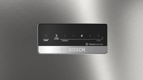 Bosch 269L 2 Star Inverter Frost free Double Door Refrigerator (CTN29S02NI, 18 Hours Cooling Retention, Digital Display, Super Freeze, 80min Convert, Fine Steel) - Image 4