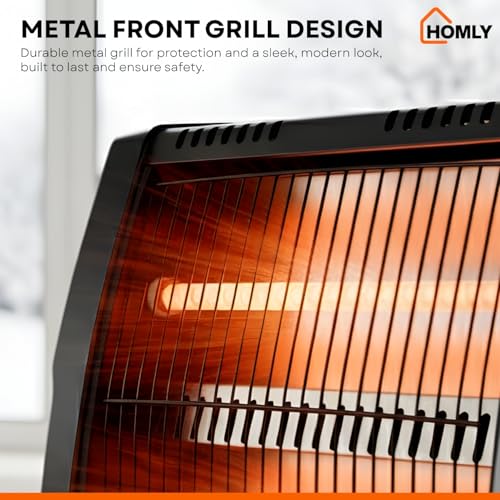 Homly Ritz 800 Watts Halogen Room Heater with Dual Heating Tubes | ISI Approved | Dual Heating Settings For 400W & 800 W | Cool Touch Shockproof Body with High Thermal Protection - Black - Image 4