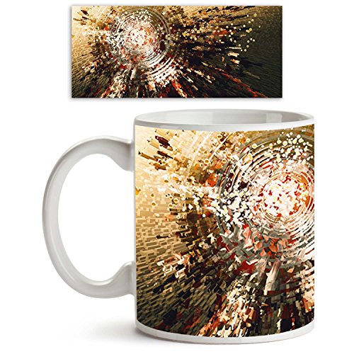 ArtzFolio Abstract Artwork D216 Ceramic Coffee Tea Mug Inside White 325Ml Round Mug; Set Of 6 Pcs
