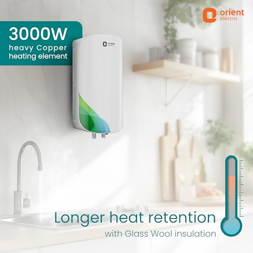 Orient Electric Aura Rapid Pro Geyser|5.9L instant water heater| High grade SS tank | 3000W heavy Copper heating element |6.5 bar pressure compatibility| High-rise Compatible| 5 years tank warrant - Image 5