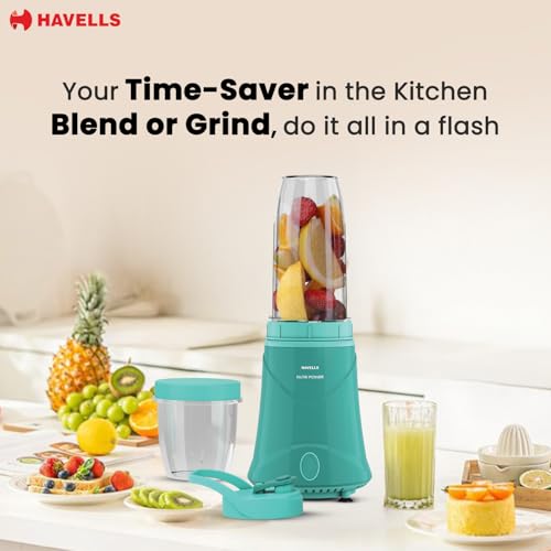 Havells Nutri Power Blender 350 W Mixer Grinder| 1 Speed Switch| Air Vent Technology| Stainless Steel Blade| 2Yrs Manufacturer Warranty (Mint Green) - Image 2