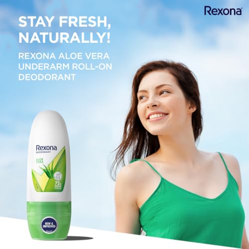 Rexona Aloe Vera Underarm Roll-On Deodorant for Women | 72 Hours Long-Lasting Odour Protection | 0% Alcohol, Safe on Skin | 25ML (Pack of 5) - Image 4