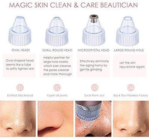 4-in-1 Blackhead Remover Vacuum – Electric Pore Cleaner with Adjustable Suction & Interchangeable Heads - Facial Device for Men & Women (Blue) (POWER CELL (AA) BATTERY INCLUDED) - Image 5