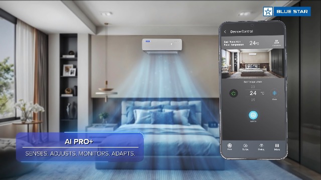 Blue Star 1.5 Ton 5 Star, 60 Months Warranty, Wi-Fi Smart Inverter Split AC (Copper, Convertible 5 in 1 Cooling, AI Pro, DigiQ Hepta Sensors, 4 Way Swing, IE518ZNURS, White) - Image 2