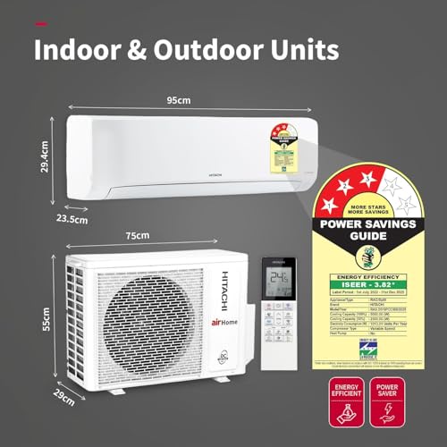 Hitachi 1.5 Ton 3 Star Xpandable+ Inverter Split AC (100% Copper, 4-Way Swing, ice Clean, Dust Filter, 3400SXL RAS.D318PCCIBS, White) - Image 3