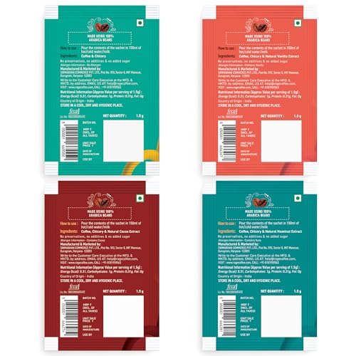 Rage Coffee - Silk Blend Assorted Sachets, Pack of 15 (3 Classic, 4 Creamy Hazelnut, 4 Vanilla Velvet & 4 Belgian Chocolate) +Multi-purpose Shaker 400 ML - Image 4