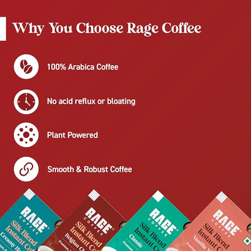 Rage Coffee - Silk Blend Assorted Sachets, Pack of 15 (3 Classic, 4 Creamy Hazelnut, 4 Vanilla Velvet & 4 Belgian Chocolate) +Multi-purpose Shaker 400 ML - Image 6