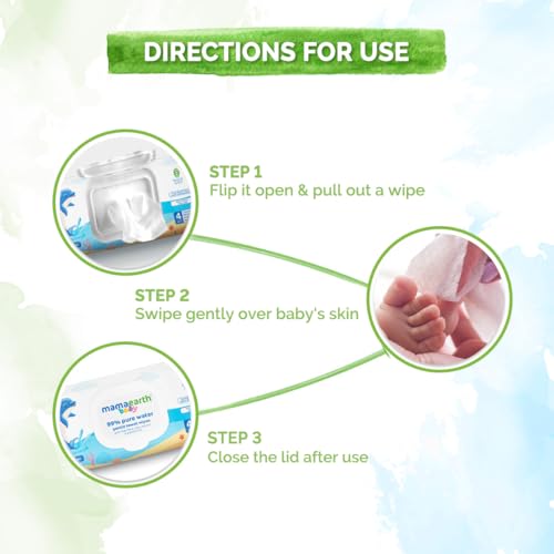 Mamaearth Baby 99% Pure Water Gentle Towel Wipes-72pcs|Made Safe Approved|4-In-1 Benefits-Cleanses,Moisturizes, Soothes & Hydrates Skin|Extra Thick|Extra Soft|Fragrance-Free|Parabens-Free|Alcohol-Free - Image 5