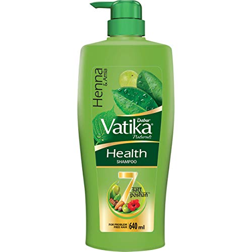 Dabur Vatika Naturals Health Shampoo - 640 ml | 7 Natural Herb Extracts | Contains Henna, Amla & Hibiscus | 90% Hair Fall Control | Everyday Shampoo for Women & Men
