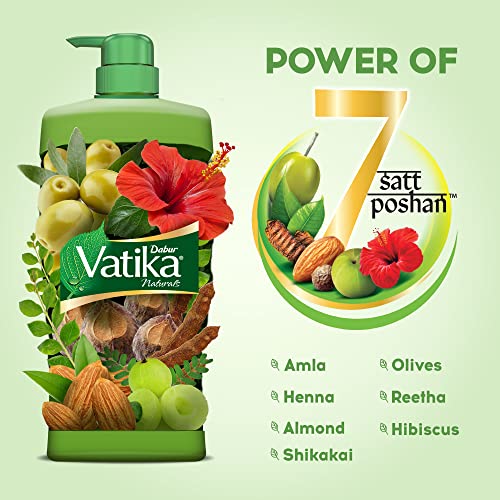 Dabur Vatika Naturals Health Shampoo - 640 ml | 7 Natural Herb Extracts | Contains Henna, Amla & Hibiscus | 90% Hair Fall Control | Everyday Shampoo for Women & Men - Image 4