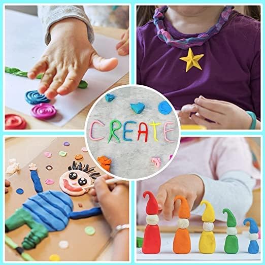 Eclet (Pack of 12) Air Dry Clay, Colorful Children Soft Clay, Creative Art Crafts, Gifts for Kids-Multi Color. Non-Toxic Modeling Magic Fluffy Foam Bouncing Clay Putty Kit for Kids with Tools .2 - Image 5