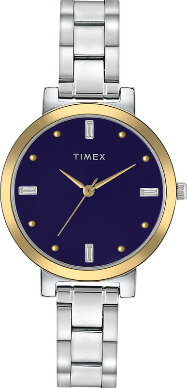 TIMEX Blue Dial Stainless Steel Analog Watch - For Women