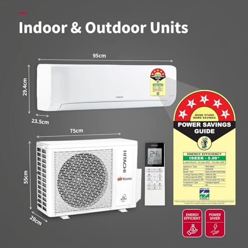 Hitachi 1.5 Ton 5 Star Xpandable+ Inverter Split AC (100% Copper, Smart Display, 4-Way Swing, ice Clean, Dust Filter, 5400STXL RAS.G518PCCIBT, White) - Image 3