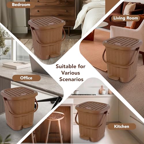 Nayasa Mikado Dustbin without Inner | 8.5 Ltr Litres Waste Bin | Plastic Dustbin for Home, Kitchen, Bathroom & Office | Durable, Easy to Clean, Hygienic & Stylish | Brown - Image 3