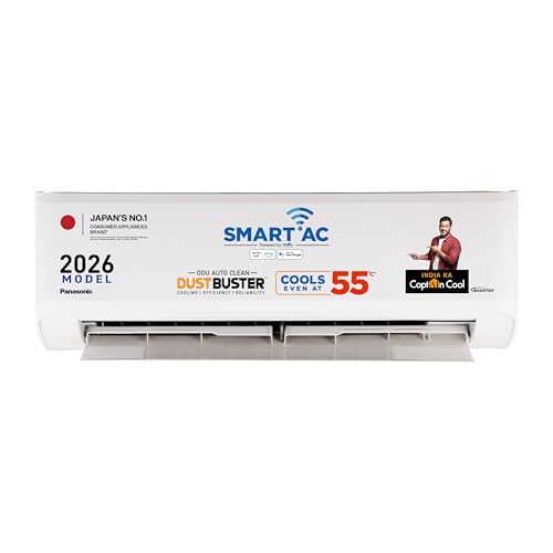 Panasonic 1.5 Ton 3 Star Premium Wi-Fi Inverter Smart Split AC (Matter/MirAIe, AI, DustBuster, 55°C Oper., Copper Condenser, 8in1 Convertible, 2-Way, PM0.1 Filter, CS/CU-SU18BKY3W, White, New BEE rated)