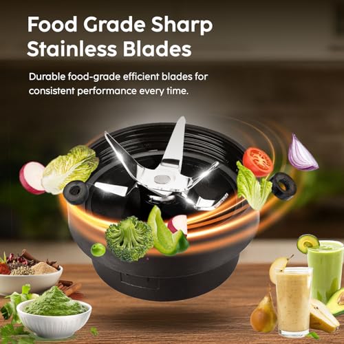 Glen Active Blender | Grinder & Juicer Smoothie Maker | 350W, 2 Unbreakable Jars with Sipper Cap, Stainless Steel Blades | Dry & Wet Grinding, Blender for Coffee, Chutney & Protein Shakes - 500ml - Image 4