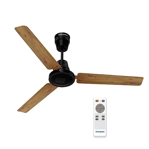 Crompton Energion HS Wood 1200mm (48 inch) High Speed 5S Energy Efficient BLDC Ceiling Fan (Light Pinewood), Pack of 1