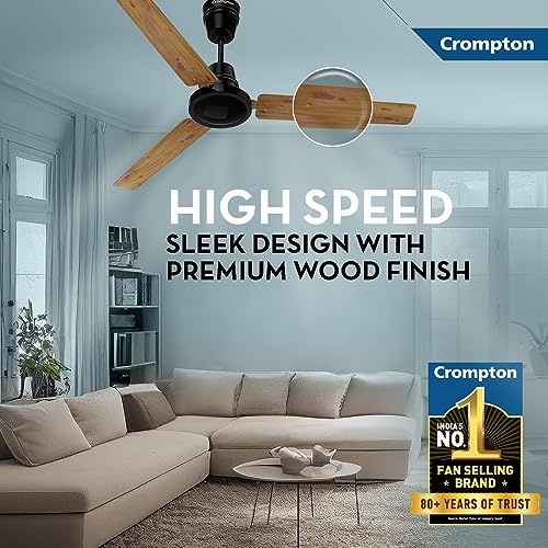 Crompton Energion HS Wood 1200mm (48 inch) High Speed 5S Energy Efficient BLDC Ceiling Fan (Light Pinewood), Pack of 1 - Image 4