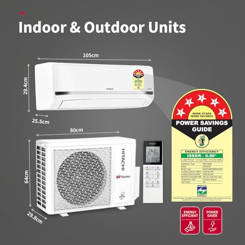 Hitachi 2 Ton 5 Star Xpandable+ Inverter Split AC (100% Copper, 4-Way Swing, ice Clean, Dust Filter, 5500STXL RAS.V522PCBISH1, White - Image 3