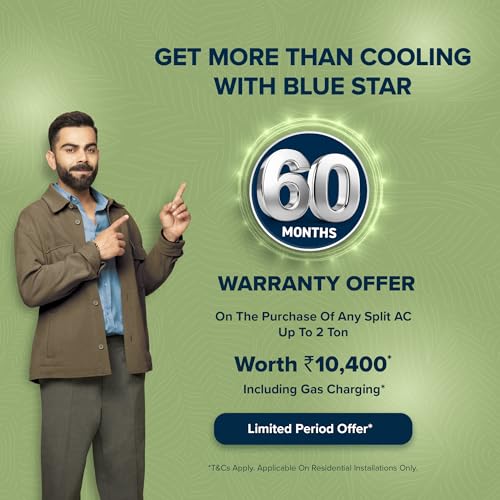 Blue Star 2 Ton 3 Star, Inverter Split AC (Copper, Convertible 5 in 1 Cooling, Auto Defrost, Dust Filters, Blue Fins, IE324YNU, White) - Image 4