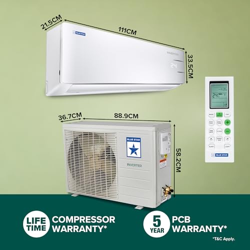 Blue Star 2 Ton 3 Star, Inverter Split AC (Copper, Convertible 5 in 1 Cooling, Auto Defrost, Dust Filters, Blue Fins, IE324YNU, White) - Image 7