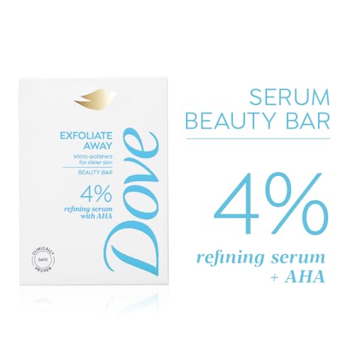 Dove Exfoliate Away Serum Beauty Bar | 4% Refining Serum + AHA | Micro-polishes for silkier skin | Paraben & SLS free | 375g (125g x 3) - Image 3