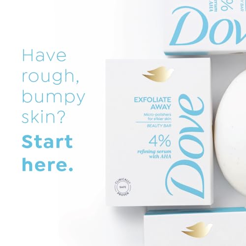Dove Exfoliate Away Serum Beauty Bar | 4% Refining Serum + AHA | Micro-polishes for silkier skin | Paraben & SLS free | 375g (125g x 3) - Image 4