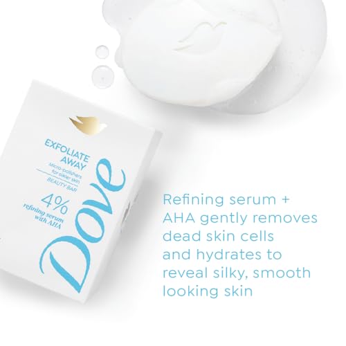 Dove Exfoliate Away Serum Beauty Bar | 4% Refining Serum + AHA | Micro-polishes for silkier skin | Paraben & SLS free | 375g (125g x 3) - Image 5