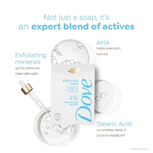 Dove Exfoliate Away Serum Beauty Bar | 4% Refining Serum + AHA | Micro-polishes for silkier skin | Paraben & SLS free | 375g (125g x 3) - Image 6