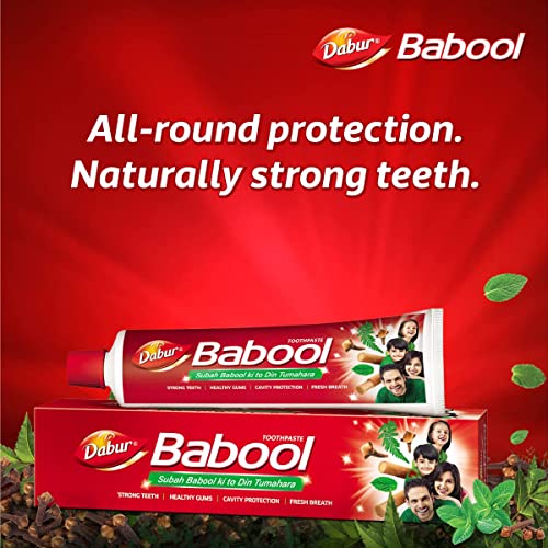 Dabur Babool Ayurvedic Toothpaste -700g (350g x 2) | For Strong Teeth & Healthy Gums | Helps in Cavity Protection, Fresh Breathe | All Round Protection - Image 3