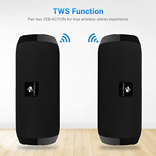 Zebronics Zeb-Action Portable 10W BT Speaker with TWS Function, USB, mSD, AUX, FM, Mic & Fabric Finish(Black) - Image 4