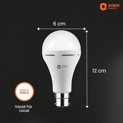 Orient Electric 9W Emergency LED Bulb| Rechargeable LED Light| 2 Hours Battery Backup| Up to 4 kV Surge Protection| 6500K, Cool White| B22d Base| Made in India| Pack of 1 - Image 6