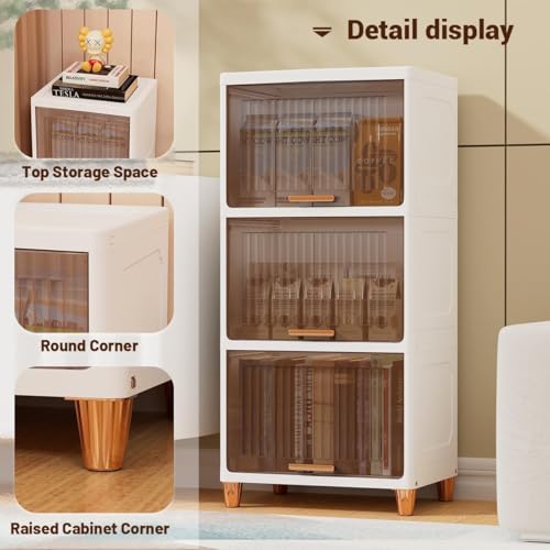 JD FRESH 5 Tier Foldable Plastic Rack for Storage/Kitchen Cupboard/Versatile and Sturdy Wardrobe for Clothes/Multipurpose Storage Organizer/Closet for Bedroom/Living Room/Laundry Room (Transparent) - Image 6