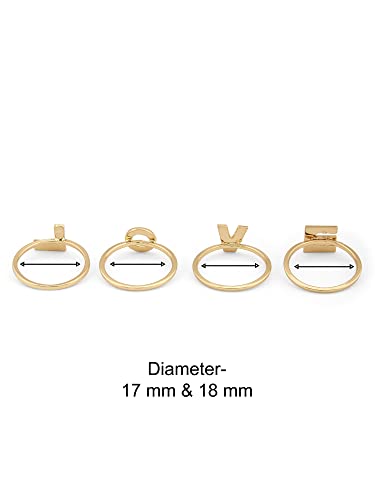 ZAVERI PEARLS Set of 4 Gold Tone LOVE Contemporary Rings For Women-ZPFK13733 - Image 4