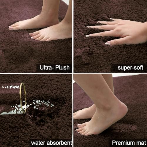 Anti Slip Shaggy Micro Fibre Doormat(1.5 inches High Pile) for Home Entrance | Anti-Slip Indoor Outdoor (16x26 inches) Door Mat for Main Door,Kitchen,Bathroom,Offices |(Coffee) - Image 4