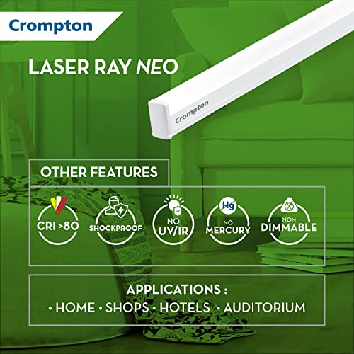 Crompton Laser Ray Neo 20W LED Batten | Energy Efficient Batten for Home | Cool Daylight | Pack of 4 - Image 4