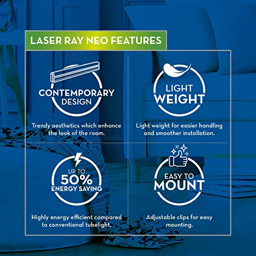 Crompton Laser Ray Neo 20W LED Batten | Energy Efficient Batten for Home | Cool Daylight | Pack of 4 - Image 5