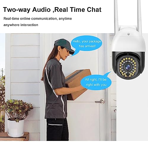 TECHNOVIEW Full HD Wi-Fi Outdoor Security Camera with Adapter, View Remote Auto Tracking 360� Rotation Smart Motion Detection Alarm Alert, 12MP 8 LEDs Zoom. (PTZ) - Image 4
