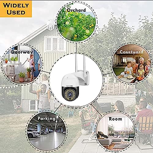 TECHNOVIEW Full HD Wi-Fi Outdoor Security Camera with Adapter, View Remote Auto Tracking 360� Rotation Smart Motion Detection Alarm Alert, 12MP 8 LEDs Zoom. (PTZ) - Image 6