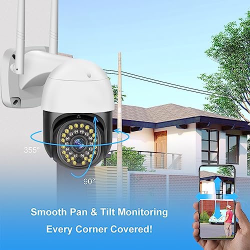 TECHNOVIEW Full HD Wi-Fi Outdoor Security Camera with Adapter, View Remote Auto Tracking 360� Rotation Smart Motion Detection Alarm Alert, 12MP 8 LEDs Zoom. (PTZ) - Image 7
