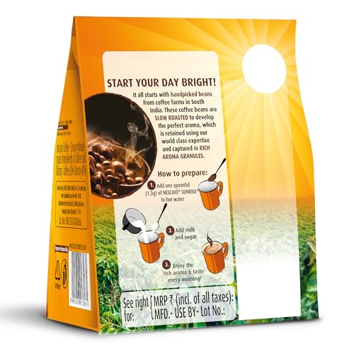 Sunrise Instant Coffee Powder|Strong Taste For The Perfect Start To Your Day|Coffee Chicory-Mix|190g /200g, Stabilo Pack, Bag - Image 3
