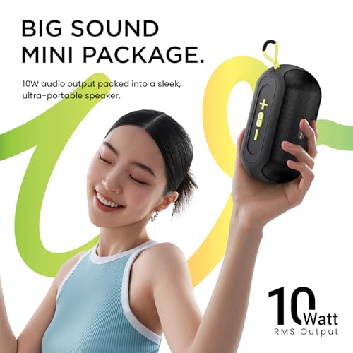 HAMMER Wave 10W Bluetooth Speaker Up to 8 Hours Playtime, TWS Function, Made in India, Built-in Mic, BTv5.4, USB Port, Type-C Interface Wireless Bluetooth Speaker with Hanging Loop (Black) - Image 3
