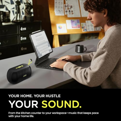 HAMMER Wave 10W Bluetooth Speaker Up to 8 Hours Playtime, TWS Function, Made in India, Built-in Mic, BTv5.4, USB Port, Type-C Interface Wireless Bluetooth Speaker with Hanging Loop (Black) - Image 4