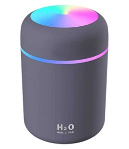 Humidifier With Colorful Light For Room, Bedroom, Office, Car (Grey), 300 ML
