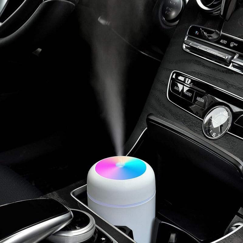 Humidifier With Colorful Light For Room, Bedroom, Office, Car (Grey), 300 ML - Image 5