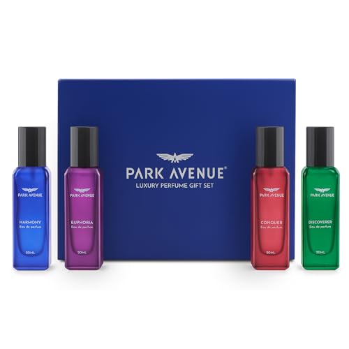 Park Avenue Luxury Perfume Gift Set for Men, 4x20 ml | Euphoria, Conquer, Harmony & Discoverer Perfume | Eau De Parfum | Premium Luxury Perfume for Corporate Man | Perfume for men Long Lasting Smell