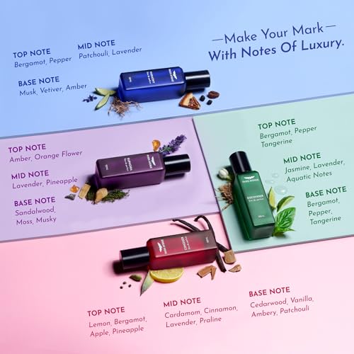 Park Avenue Luxury Perfume Gift Set for Men, 4x20 ml | Euphoria, Conquer, Harmony & Discoverer Perfume | Eau De Parfum | Premium Luxury Perfume for Corporate Man | Perfume for men Long Lasting Smell - Image 4